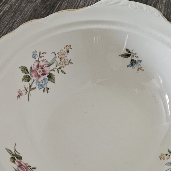 Rideau Pottery Serving Dish Lidded Casserole Handles White Floral VTG Canada - Picture 10 of 15